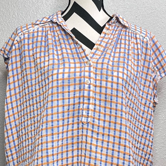 Pilcro and The Letterpress The Serena Surf Plaid Button Down Front Top - Picture 5 of 14